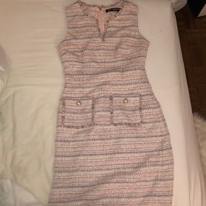 Karl Lagerfeld Blush Pink Tweed Dress